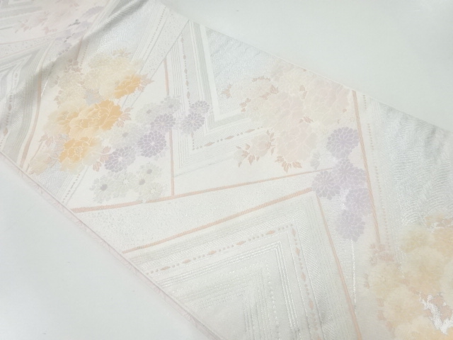 アンティーク　牡丹模様織出し袋帯（材料）